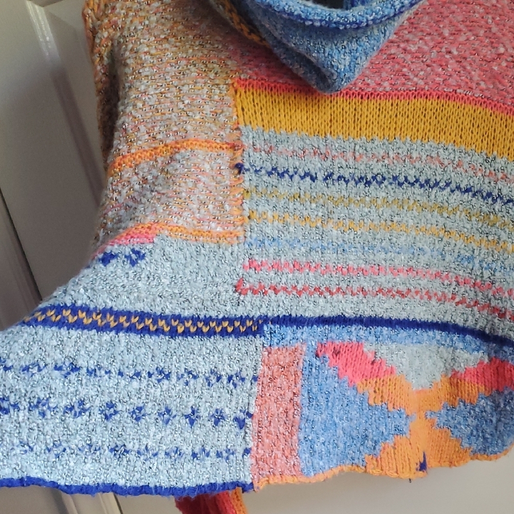 Colorful Patchwork Women's Sweater - Picture 6 of 8